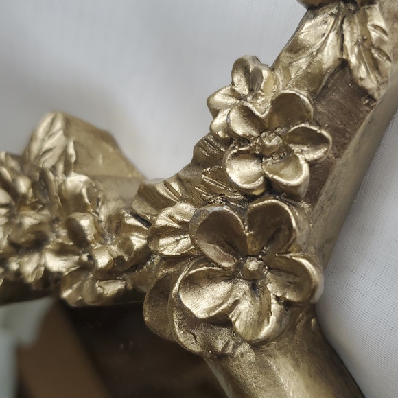 Floral Gold‎ Tone Hand Mirror - Picture 2 of 8